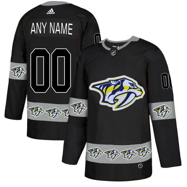 Men Nashville Predators #00 Any name Black Custom Adidas Fashion NHL Jersey